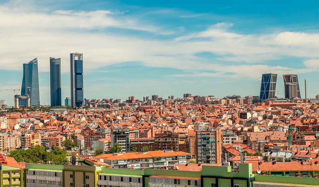 Fotografía panorámica de la ciudad de Madrid