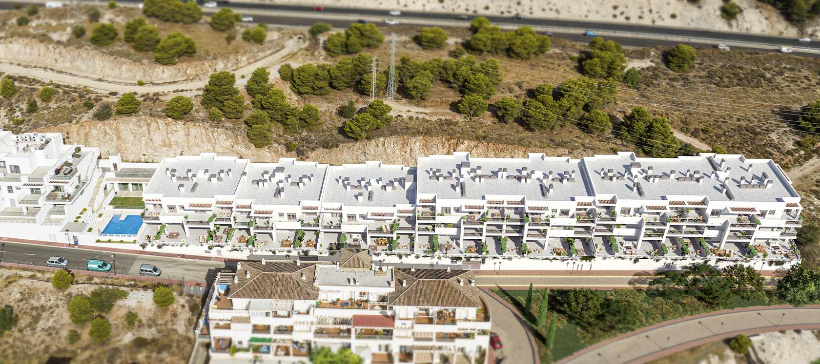 Obra en Benalmádena, Málaga. Célere Blossom